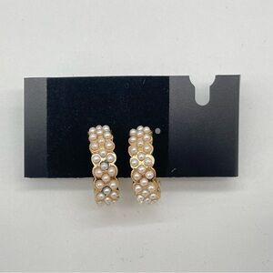 Gold and Pearl Hoops